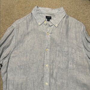 J. Crew Men's Light Blue Striped Button-Down Shirt